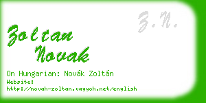 zoltan novak business card