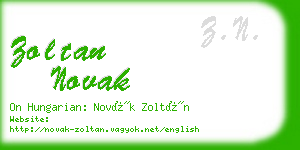 zoltan novak business card